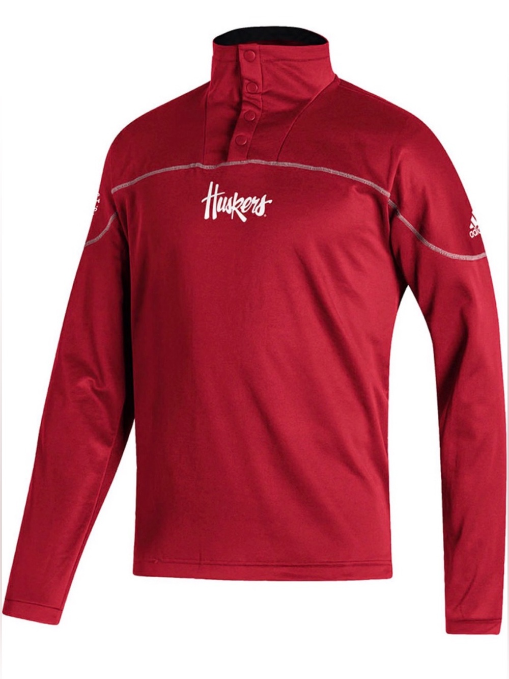 Nebraska Huskers adidas AEROREADY Knit Quarter-Snap Jacket - Scarlet